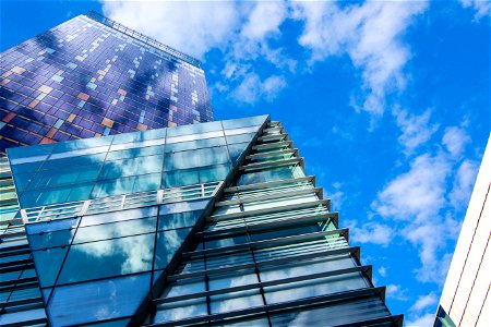 Glass Building Panels Under Blue Sky