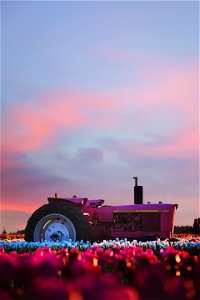 Photo Of Ride-on Tractor During Sunset photo