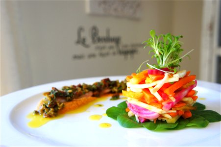 Vegetable Salad On White Plate photo