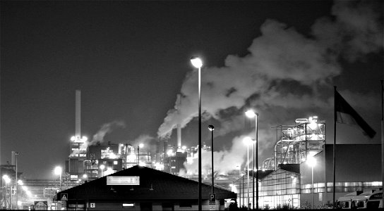 Grayscale Photography Of A Factory photo