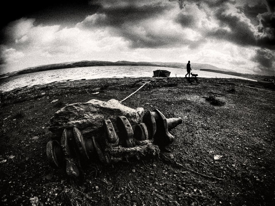 Gray Scale Photo Of Seashore