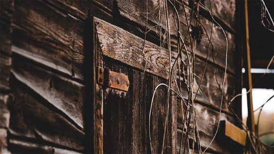 Close Up Photo Of Gray Wooden Door photo