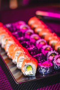 Maki Sushi On Glass Plate photo