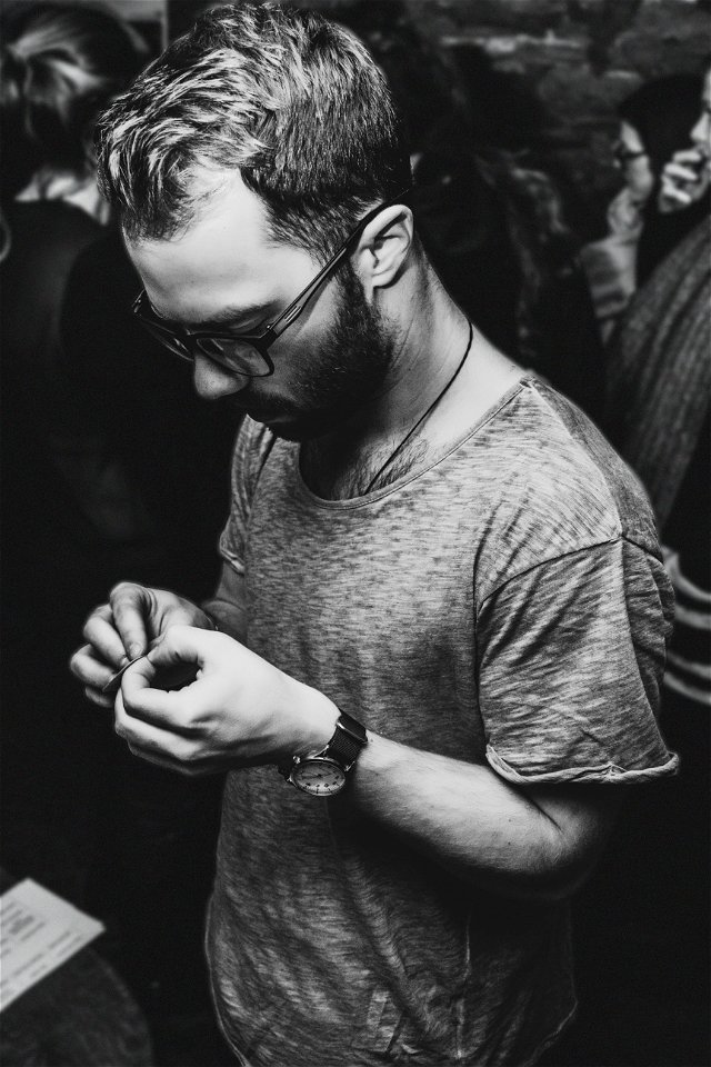 Black And White Photo Of Man