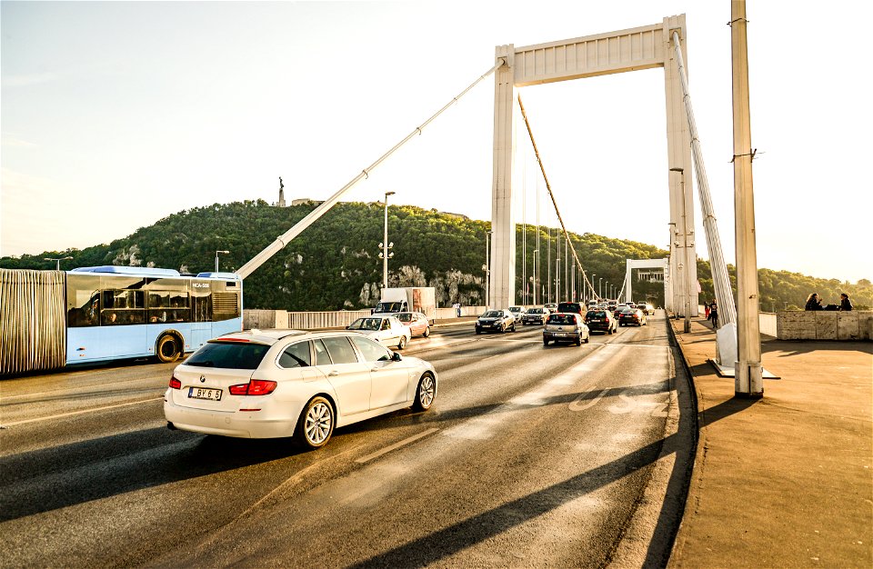 White 5-door Hatchback In Bridge