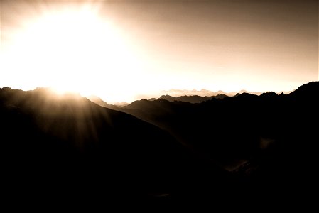 Photography Of Mountains During Sunrise photo