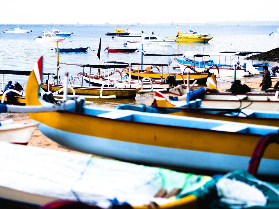 Group Of Boats On Sea