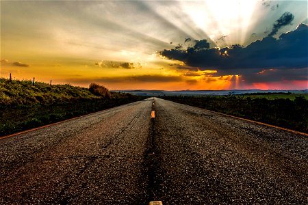 Roadway During Golden Hour