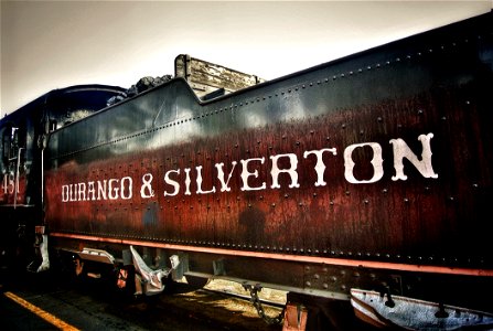Durango And Silverton On Brown Stained Train photo