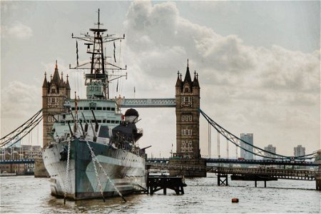Ship Sailing On Tower Bridge photo