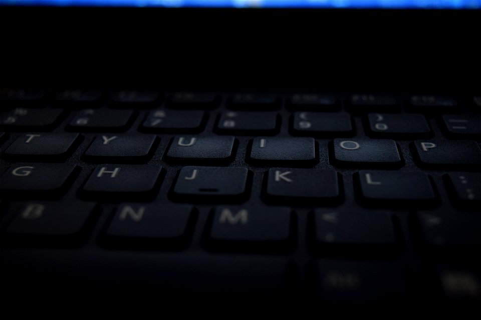 Turned On Black Laptop Computer