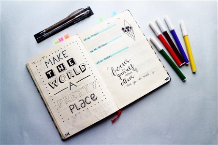 Inspirational Quotes Written On A Planner photo