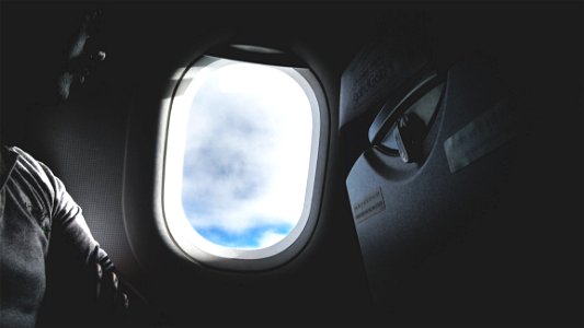 Airplane Window Opened photo