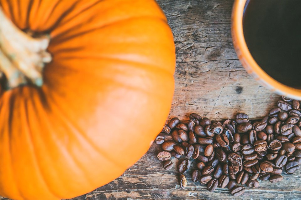 Orange Pumpkin And Coffee Beans