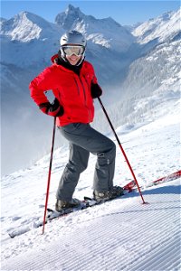 Ski Pole Ski Skiing Mountain Range