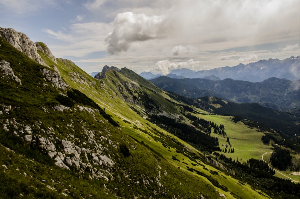 Mountains Green Clouds photo