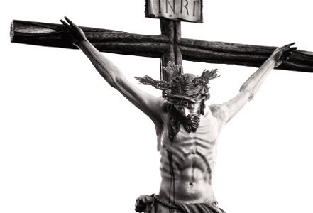Grayscale Photo Of The Crucifix photo