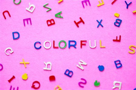 Multi-coloured Text photo