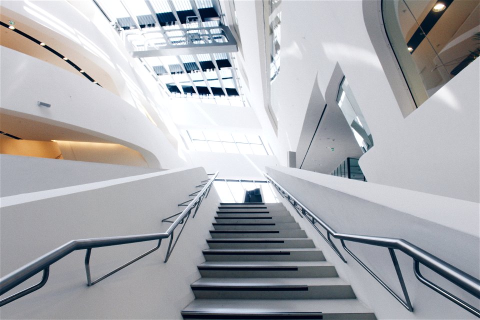 Agricultural Photography Of Gray Metal Stairs photo