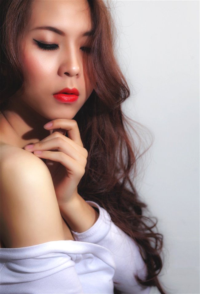 Beauty Lip Human Hair Color Girl photo