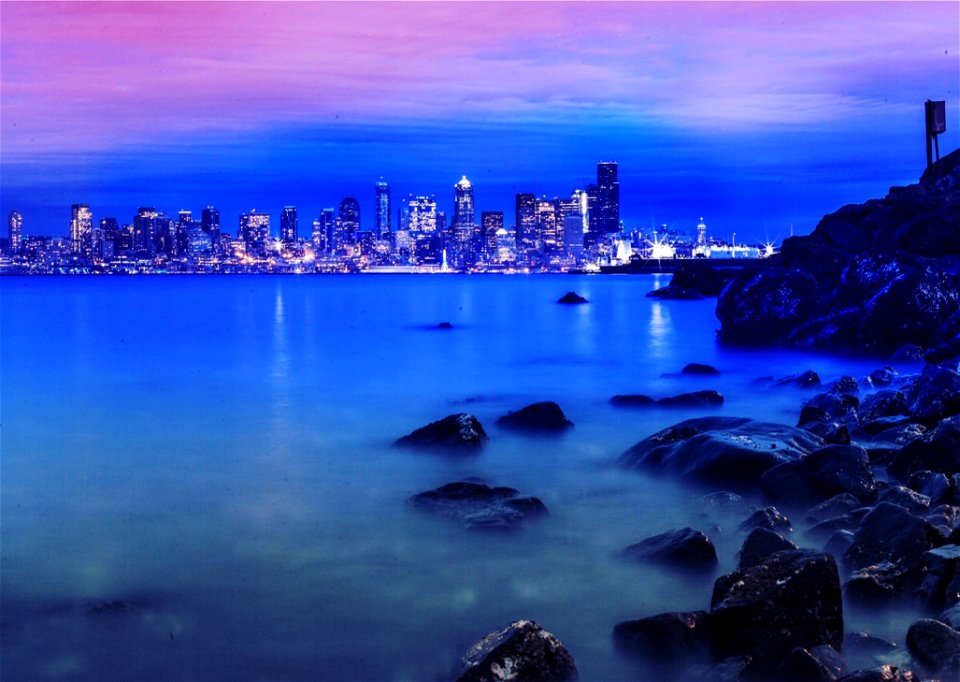 Seashore Photo With Skyscraper Builings