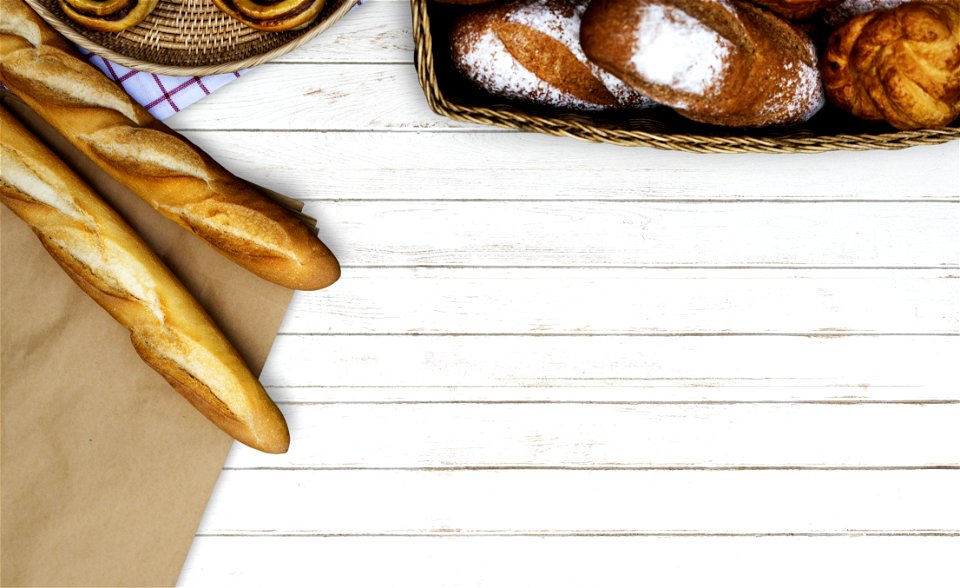 Baked Bread On Table Top photo