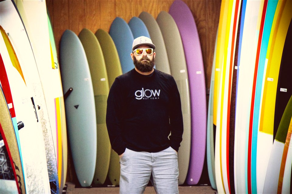 Man Wearing Black Glow-printed Sweatshirt