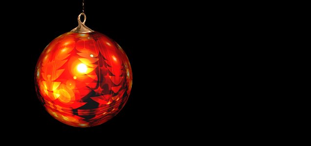 Orange Lighting Sphere Christmas Ornament