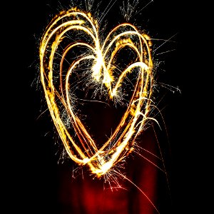 Heart-shaped Fireworks photo