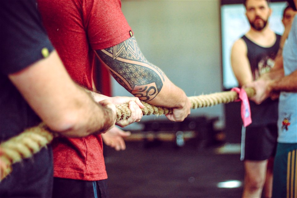 Group Of People Doing Tug Of War photo