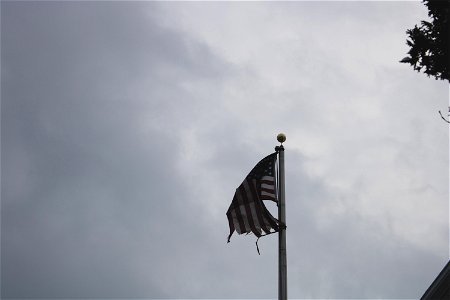 Usa Flag Under Gray And White Sky photo