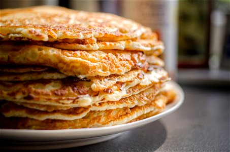 Selective Focus Of Pile Of Pan Cakes photo