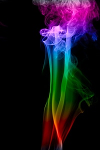 Multi colored swirly smoke