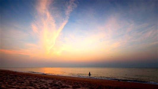 Cha Am Beach Sunrise Thailand photo