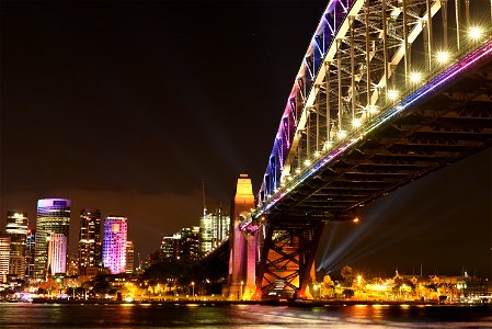 Illuminated City At Night photo