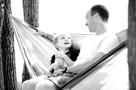 Father And Son In Hammock photo