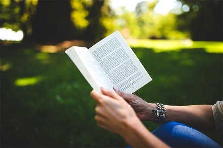 Person Holding And Reading Book During Daytime photo