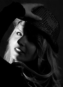 Woman Wearing Black Hat photo