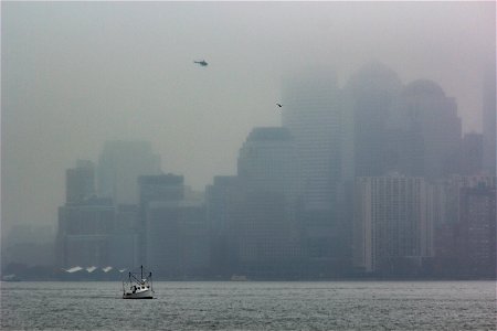 Manhattan New York In Fog