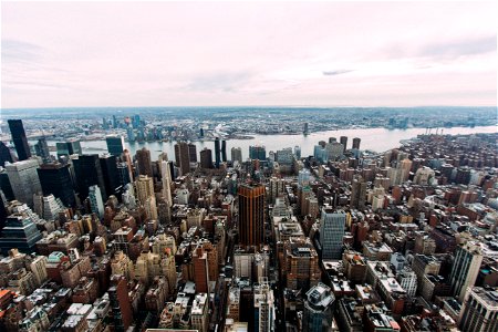 Aerial View Of City Skyline photo