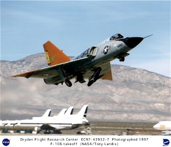 Eclipse Program F-106 Aircraft Takeoff From Airport In Mojave California photo