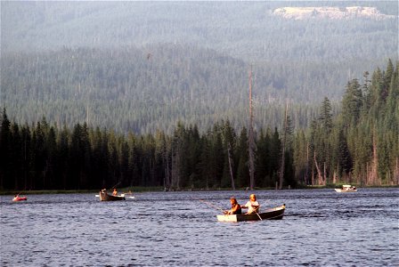 Recreation boating Trillium Lake Mt Hood National Forest photo