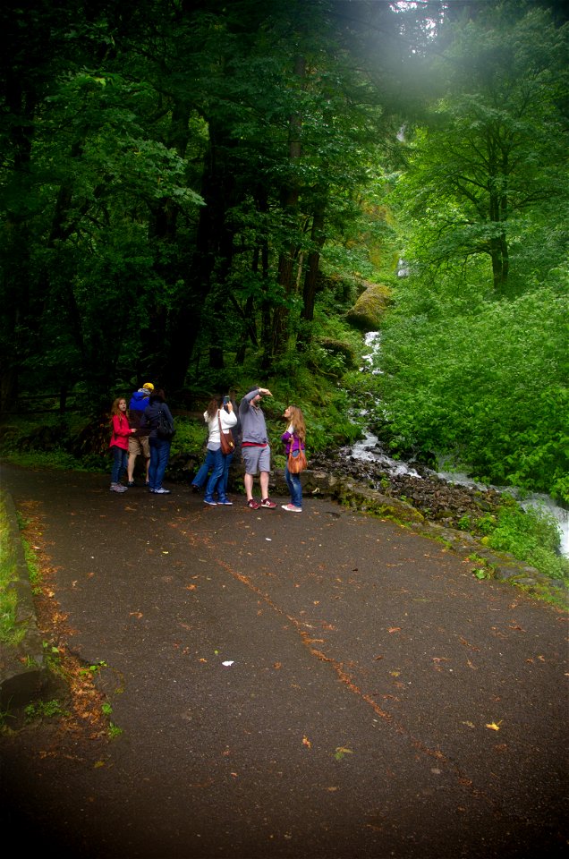 Family at Old Wahkeena Falls Viewing Area 1-Columbia River Gorge