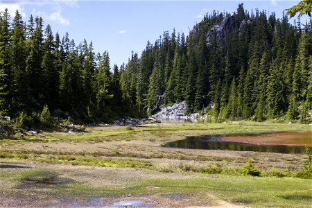 Alturas Lake and Meadow in Necklace Valley, Mt Baker Snoqualmie National Forest photo