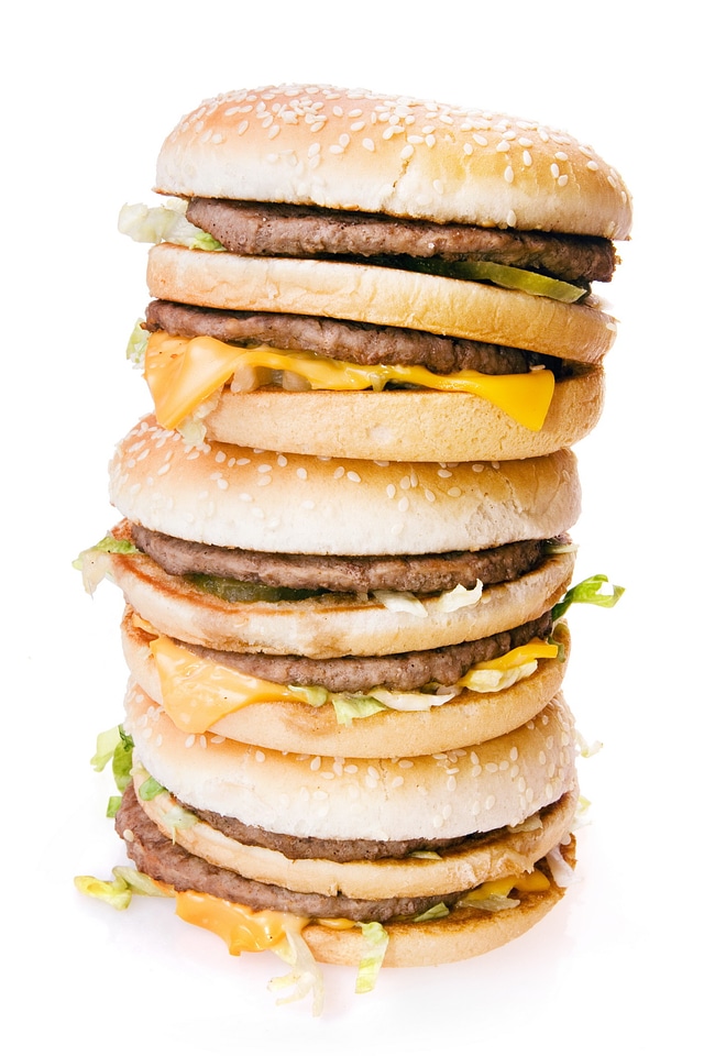 Tower of cheeseburgers