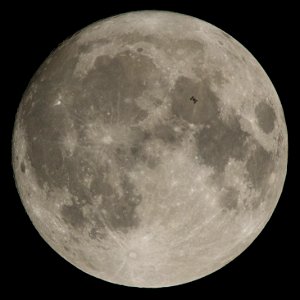 Space Station Transits the Moon photo