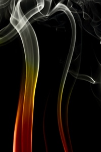 Smooth orange to gray smoke on black