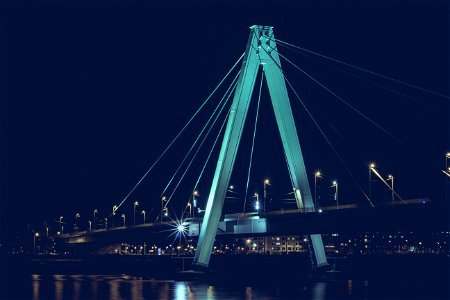 Severinsbrücke bei Nacht photo