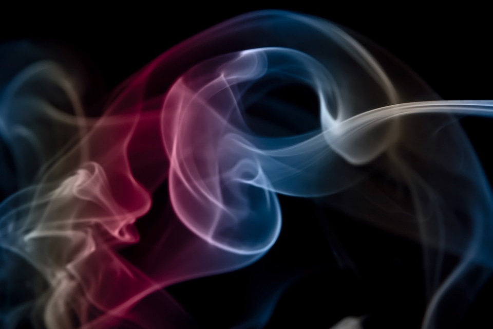Blue and Red Multicolored Smoke