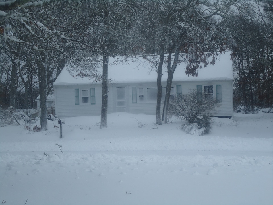 House in snow storm